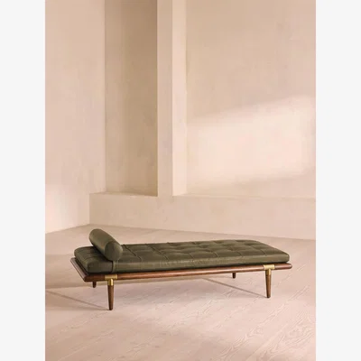 Soho Home Theodore Daybed, Leather, Moss