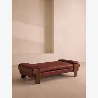 Soho Home Marcia Daybed, Leather, Sangria
