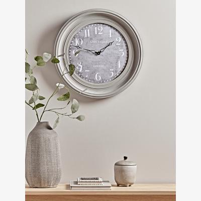 Cox and Cox Grey Distressed Wooden Clock