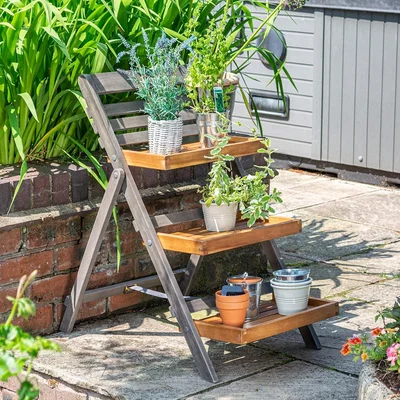 Cuckooland Rowlinson Alderley Hardwood Plant Ladder - Small