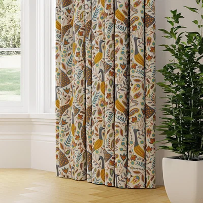 Dunelm Peacock Made to Measure Curtains Peacock Ochre
