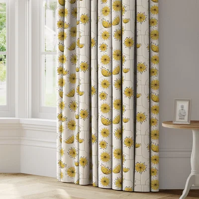 Dunelm Missprint Dandelion Mobile Made to Measure Curtains Missprint Dandelion Yellow