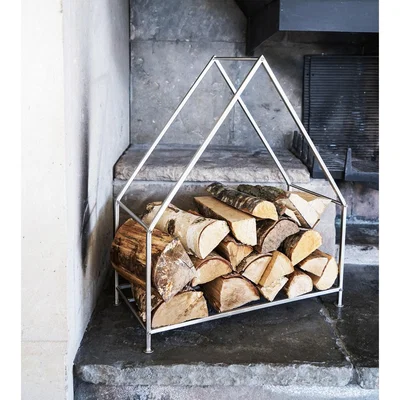 Furniture123 Modern Pewter Log Holder - Ivyline