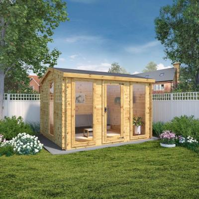 Furniture123 3.5 x 3.4m Garden Log Cabin - Mercia