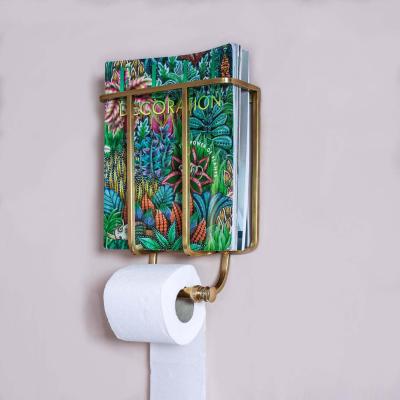 Graham & Green Baldwin Antique Gold Magazine and Toilet Roll Holder