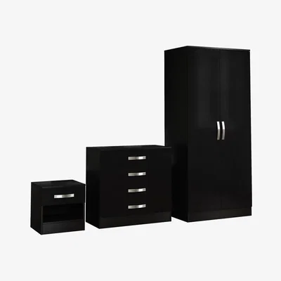 The Range Hulio Trio Bedroom Set - Black