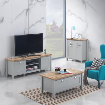 The Range Eaton 3 Piece Living Room Furniture Set - Coffee Table, Sideboard & TV Unit  - Grey