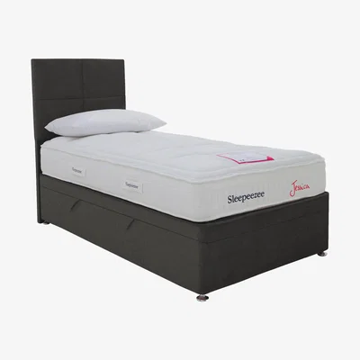 Furniture Village Sleepeezee - Jessica Side Ottoman Divan Set - Single - Black