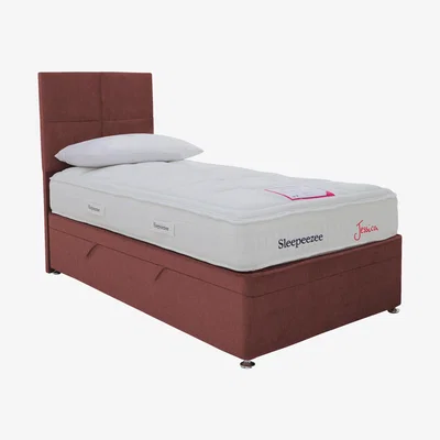 Furniture Village Sleepeezee - Jessica Side Ottoman Divan Set - Single - Red