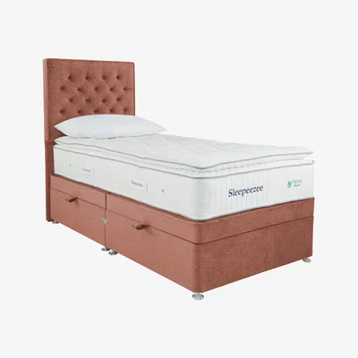 Furniture Village Sleepeezee - Natural Touch 3000 Pillowtop Side Ottoman Divan Set - Single - Orange