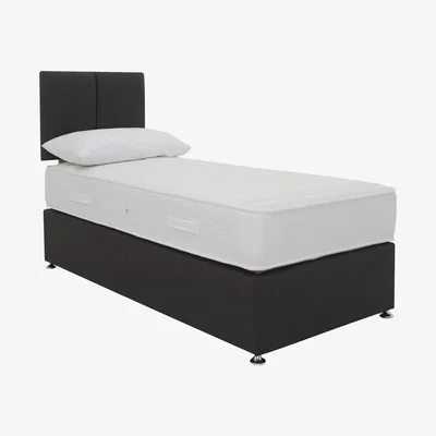 Furniture Village Highgrove - Essentials Dream Coil Divan Set with Trance Headboard - Single - Black