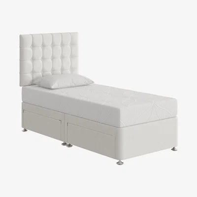 Furniture Village Sleep Story - Cool Gel 2000 Divan Set - Single - White