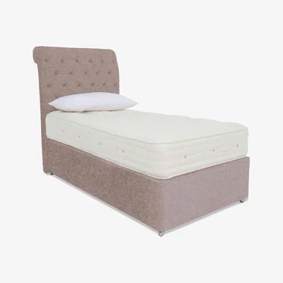 Furniture Village Hypnos - Luxury Firm 4 Divan Set - Single - Tweed Rose