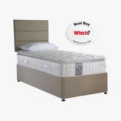 Furniture Village Sealy - Latex Pillow Top 1400 Divan Set - Single - Beige