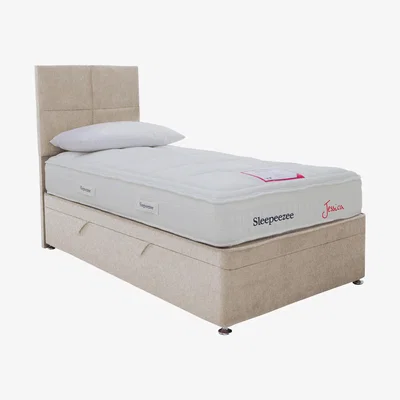 Furniture Village Sleepeezee - Jessica Side Ottoman Divan Set - Single - Cream