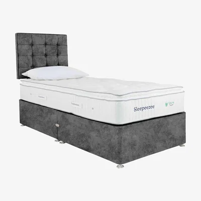 Furniture Village Sleepeezee - Natural Touch 2000 Pillowtop Divan Set with 2 Drawers - Single - Daytona Grey