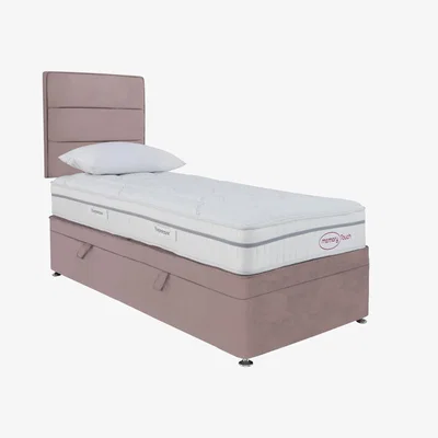 Furniture Village Sleepeezee - Memory Touch Ortho Side-lift Ottoman Divan Set - Single - Pink