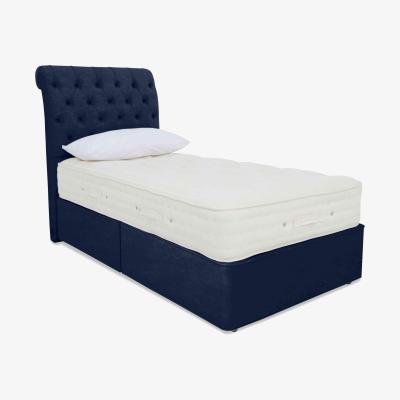 Furniture Village Hypnos - Luxury Firm 3 Divan Set - Single - Premium Royal Navy