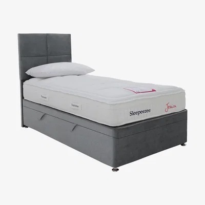 Furniture Village Sleepeezee - Jessica Side Ottoman Divan Set - Single - Grey