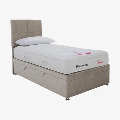 Furniture Village Sleepeezee - Jessica Side Ottoman Divan Set - Single - Beige