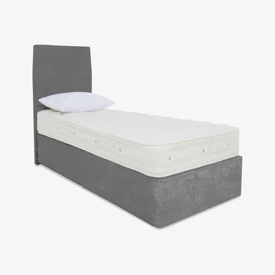 Furniture Village Hypnos - Luxury Firm 2 Divan Set with 2 Drawers - Single - Premium Pewter Haze