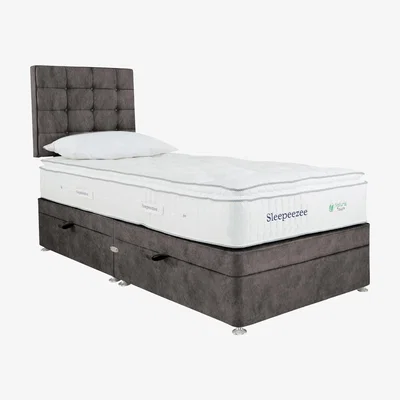 Furniture Village Sleepeezee - Natural Touch 2000 Pillowtop Side Ottoman Divan Set - Single - Brown