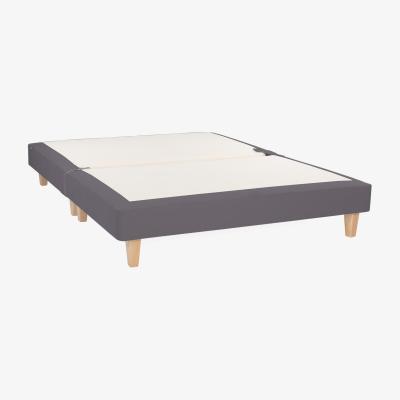 Heal's Heal's Shallow Divan Single Cotton Slate Light Turned Solid Wood Feet - Heal's UK Bedroom Furniture
