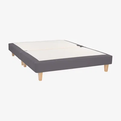 Heal's Heal's Shallow Divan Single Cotton Slate Light Turned Solid Wood Feet - Heal's UK Bedroom Furniture