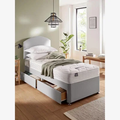 John Lewis Silentnight Recover Open Coil 2 Drawer Divan Base and Mattress Set, Regular Tension, Single