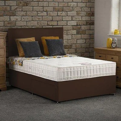 The Range Bideford Divan Bed With Drawers & Mattress - Choc / 2 / Single