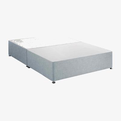 The Range Amara Divan Base Only - Crushed Fabric, 2 Drawers Left Side - Silver / Single