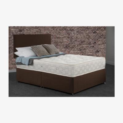 The Range Bovey Divan Non Storage Base Bed With Mattress - Brown / Single