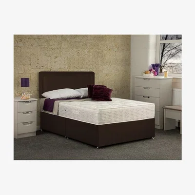 The Range Tamar Non Storage Divan Base Bed With Mattress - Chocolate / Single