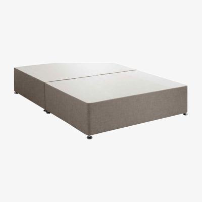 The Range Amara Divan Base Only - Plush Fabric, 2 Drawers Right Side - Mink / Single