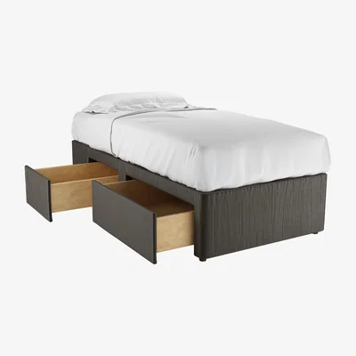 Sofa.com LHF Single Continental Drawer Divan Base in Elephant Cotton Matt Velvet - sofa.com