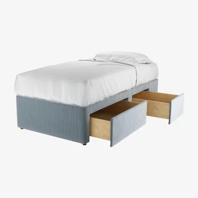 Sofa.com RHF Single Continental Drawer Divan Base in Windermere Cotton Matt Velvet - sofa.com