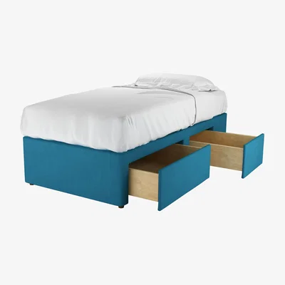 Sofa.com RHF Single Continental Drawer Divan Base in Marina Brushed Linen Cotton - sofa.com