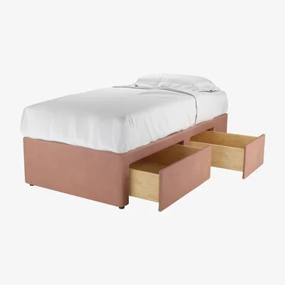 Sofa.com RHF Single Continental Drawer Divan Base in Cosmopolitan Smart Velvet - sofa.com