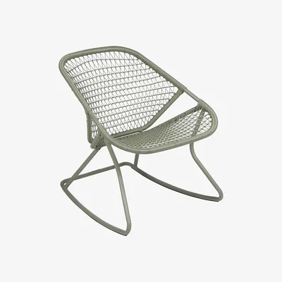 Made in Design Sixties Rocking chair - / Flexible woven plastic seat by Fermob Green
