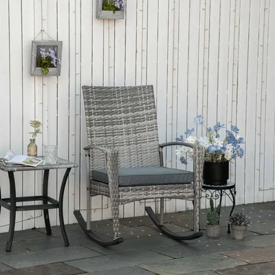 The Range Garden Rattan Rocking Chair - Yellow