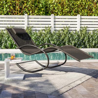 The Range Modern Zero Gravity Chaise Lounge Rocking Chair - Grey