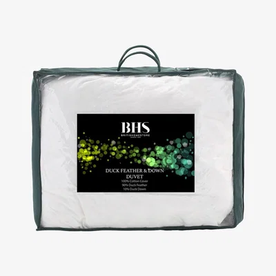 BHS.com 13.5 Tog The All Natural Duck Feather & Down Duvet, Single
