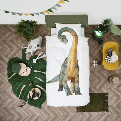 Cuckooland Snurk Dino Bronto Single Duvet Bedding Set