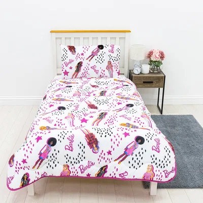 Dunelm Barbie Single Coverless 10.5 Tog Duvet with Pillowcase Pink