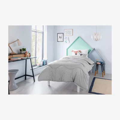 John Lewis The Fine Bedding Company Night Owl Junior Shooting Stars Coverless Duvet and Pillowcase Set, 7 Tog, Grey