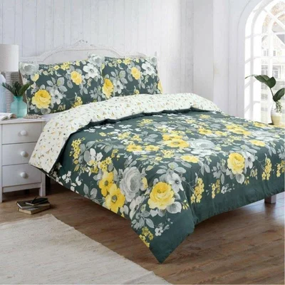 Downtown Vantona Alma Duvet Set - Green - Single