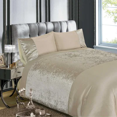The Range Velvet Duvet Set - Natural / Single
