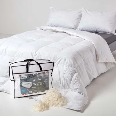 The Range Homescapes Goose Feather and Down 4.5 Tog Summer Duvet - White / Single