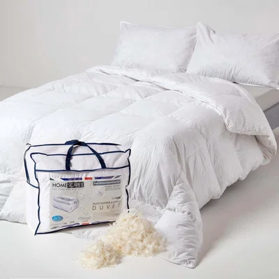 The Range Homescapes Duck Feather and Down Duvet - White / Single / All Season 9 and 4.5 Tog