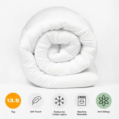 The Range 13.5 Tog Anti Allergy Duvet - White / Single